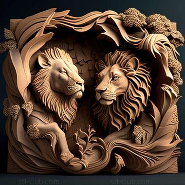 3D model Lion lioness American artist (STL)